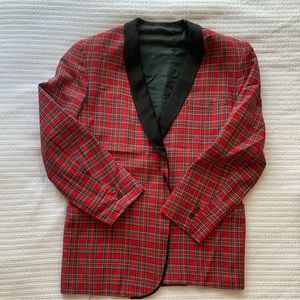 Saxony Plaid Christmas Holiday Blazer